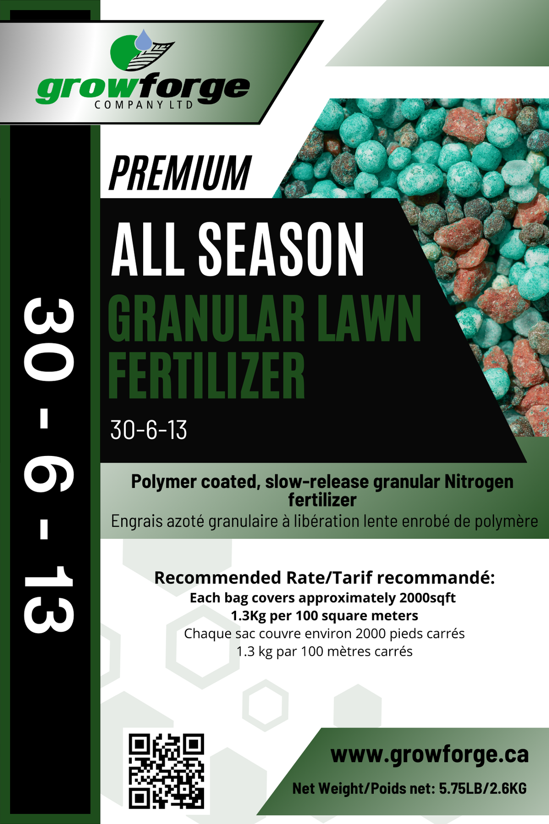 Premium Granular 30-6-13 Lawn Fertilizer - 5.75lb - Growforge